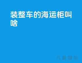 装整车的海运柜叫啥