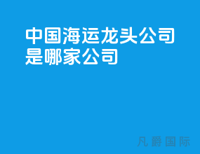 中国海运龙头公司是哪家公司