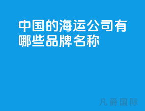 中国的海运公司有哪些品牌名称
