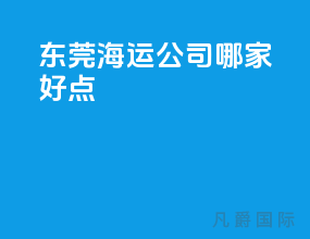 东莞海运公司哪家好点