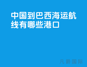 中国到巴西海运航线有哪些港口