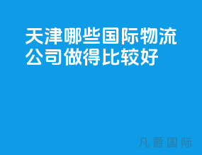 天津哪些国际物流公司做得比较好