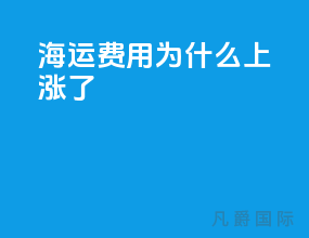海运费用为什么上涨了