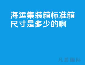 海运集装箱标准箱尺寸是多少的啊