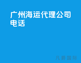 广州海运代理公司电话