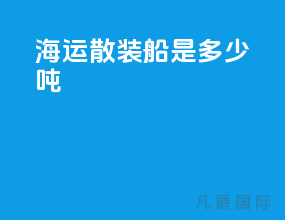海运散装船是多少吨