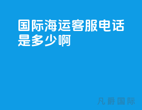 国际海运客服电话是多少啊