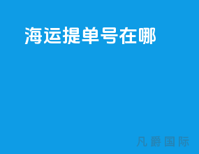 海运提单号在哪