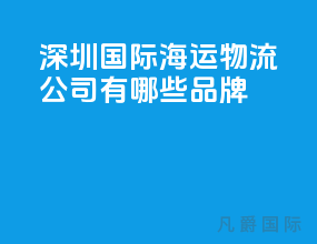 深圳国际海运物流公司有哪些品牌