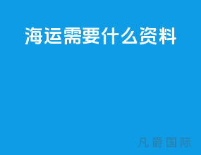 海运需要什么资料