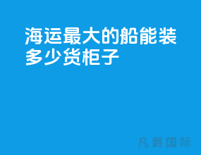 海运最大的船能装多少货柜子