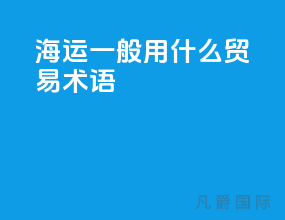 海运一般用什么贸易术语