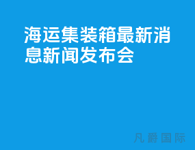 海运集装箱最新消息新闻发布会
