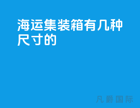 海运集装箱有几种尺寸的