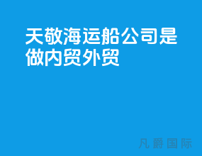 天敬海运船公司是做内贸外贸