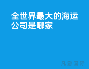全世界最大的海运公司是哪家
