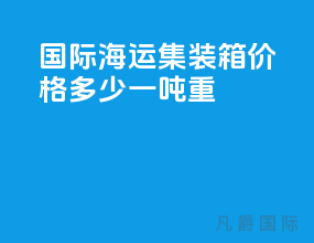 国际海运集装箱价格多少一吨重
