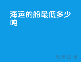 海运的船最低多少吨