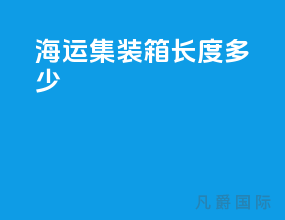 海运集装箱长度多少