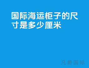 国际海运柜子的尺寸是多少厘米