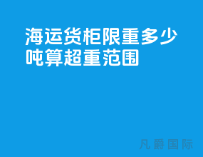 海运货柜限重多少吨算超重范围