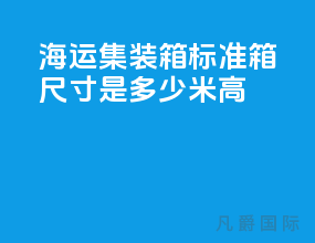 海运集装箱标准箱尺寸是多少米高