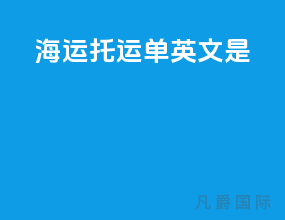 海运托运单英文是