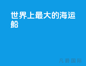 世界上最大的海运船