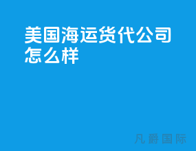 美国海运货代公司怎么样