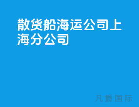 散货船海运公司上海分公司