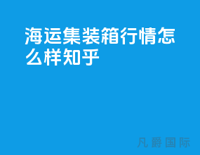 海运集装箱行情怎么样知乎