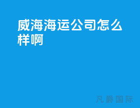 威海海运公司怎么样啊