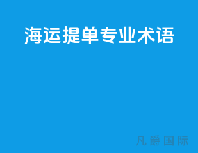 海运提单专业术语