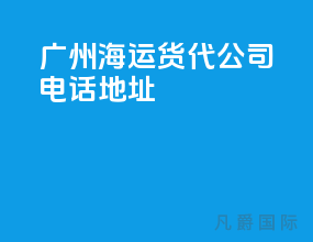 广州海运货代公司电话地址