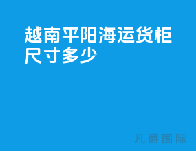 越南平阳海运货柜尺寸多少
