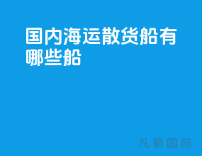 国内海运散货船有哪些船