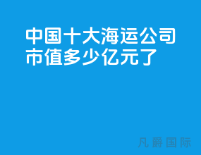 中国十大海运公司市值多少亿元了