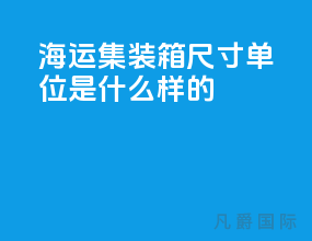 海运集装箱尺寸单位是什么样的