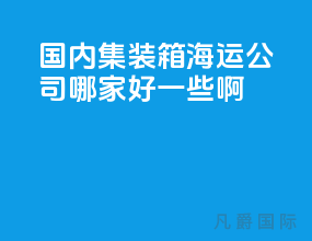 国内集装箱海运公司哪家好一些啊