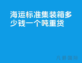 海运标准集装箱多少钱一个吨重货