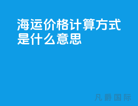 海运价格计算方式是什么意思