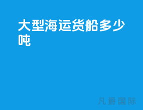 大型海运货船多少吨