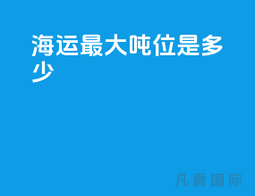 海运最大吨位是多少