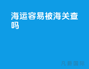 海运容易被海关查吗