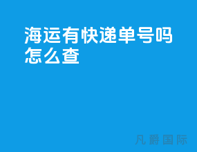 海运有快递单号吗怎么查