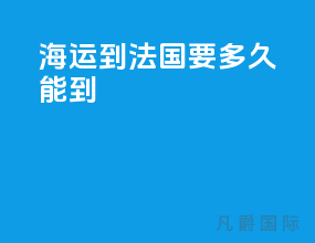 海运到法国要多久能到