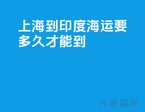 上海到印度海运要多久才能到