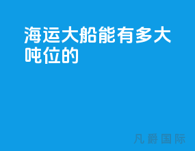 海运大船能有多大吨位的