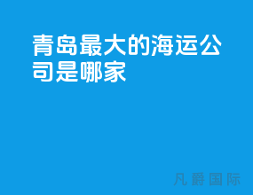 青岛最大的海运公司是哪家