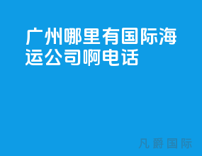 广州哪里有国际海运公司啊电话